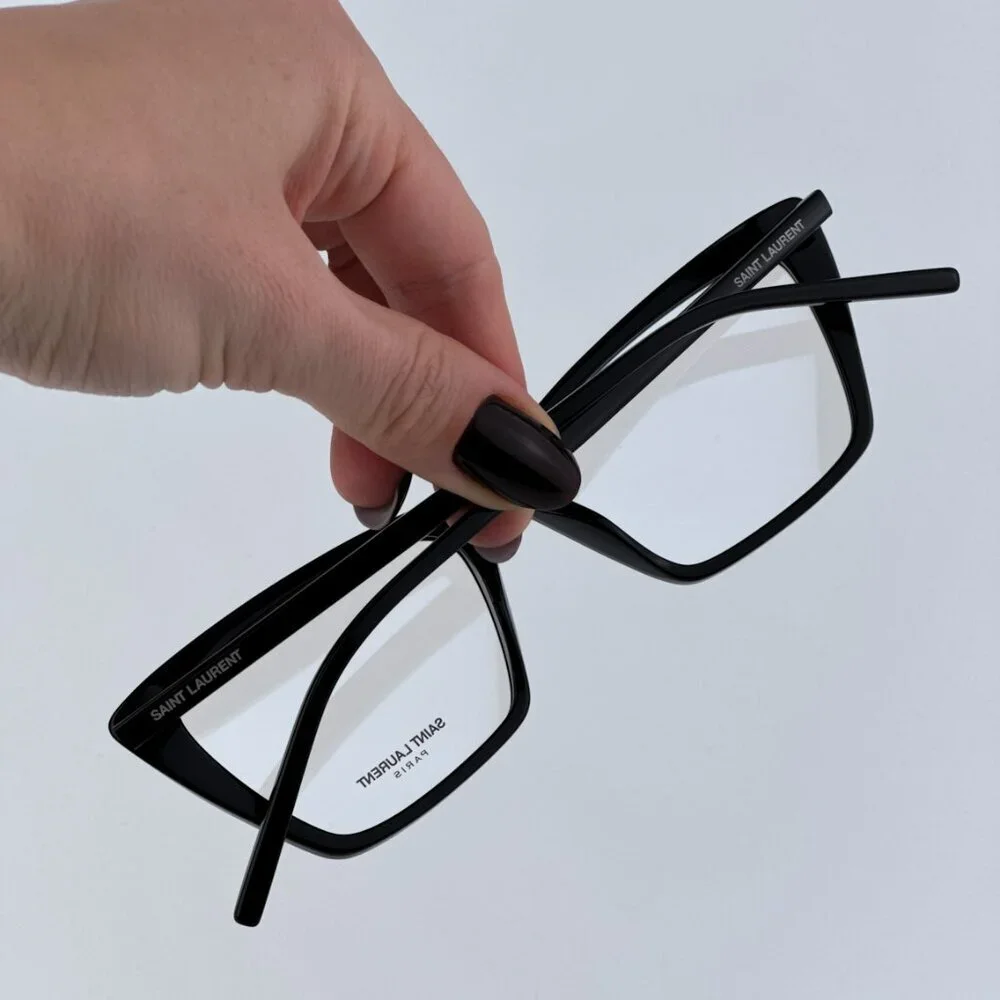 Saint Laurent SL737 Mica Thin OPT 001 BRAND NEW Eyeglasses Black Cat Eye Unisex
